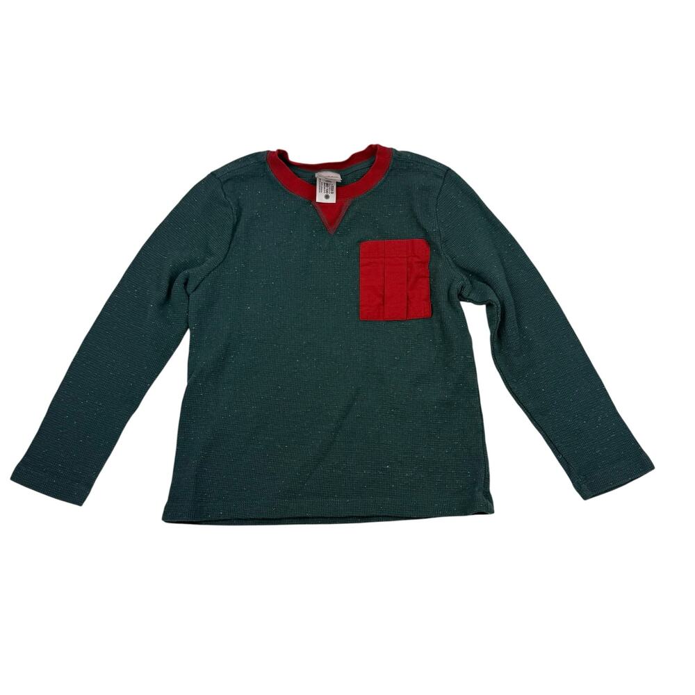 Hanna Andersson Holiday Waffle Knit Crewneck Shirt, Size 6/7